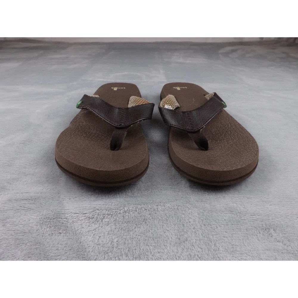 Sanuk Flip Flops Men's Size 7 Brown Sandals‎ Casual Beach